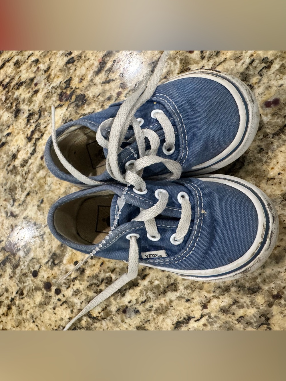 Vans Kids Lace-Up Canvas Sneakers in Blue with White Trim